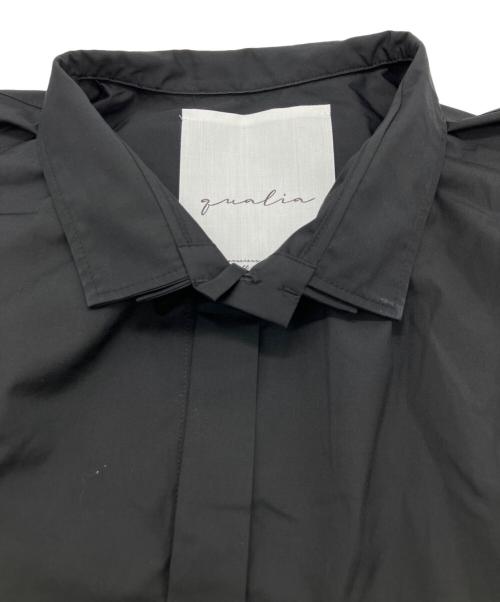 QUALIA（クオリア）QUALIA (クオリア) double stand collar shirt ブラック サイズ:FREEの古着・服飾アイテム