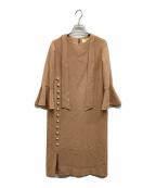 flickaフリッカ）の古着「サイドパールワンピース」｜ベージュ