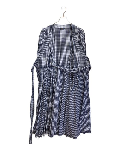 POLO RALPH LAUREN（ポロ・ラルフローレン）POLO RALPH LAUREN (ポロ・ラルフローレン) ギンガムコットンラップドレス ブルー サイズ:2の古着・服飾アイテム