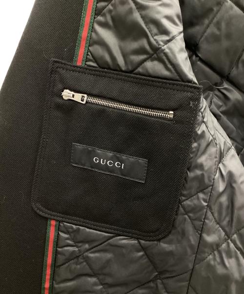 GUCCI（グッチ）GUCCI (グッチ) シェリーライン裏キルティングテーラードジャケット ブラック サイズ:44の古着・服飾アイテム