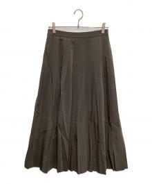 MACKINTOSH PHILOSOPHY（マッキントッシュ フィロソフィー）の古着「グロッシーツイルタックプリーツスカート」｜グリーン