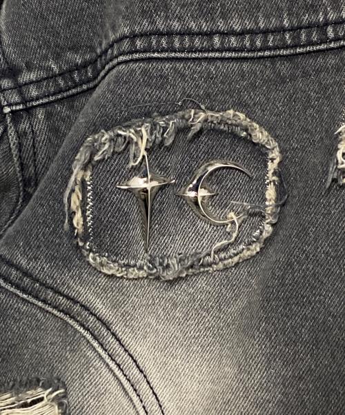 THUG CLUB（サグ クラブ）THUG CLUB (サグ クラブ) Rover Denim Zip-Up Hoodie グレー サイズ:3の古着・服飾アイテム
