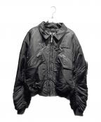 THUG CLUBサグ クラブ）の古着「THUG CLUB NYLON STUDDED FLIGHT JACKET/ブルゾン/フライトジャケット」｜ブラック