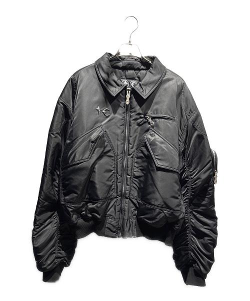 THUG CLUB（サグ クラブ）THUG CLUB (サグ クラブ) THUG CLUB NYLON STUDDED FLIGHT JACKET/ブルゾン/フライトジャケット ブラック サイズ:3の古着・服飾アイテム