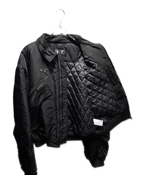 THUG CLUB（サグ クラブ）THUG CLUB (サグ クラブ) THUG CLUB NYLON STUDDED FLIGHT JACKET/ブルゾン/フライトジャケット ブラック サイズ:3の古着・服飾アイテム