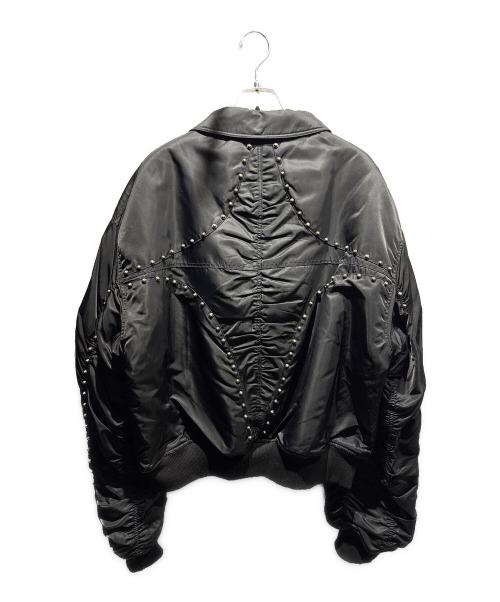 THUG CLUB（サグ クラブ）THUG CLUB (サグ クラブ) THUG CLUB NYLON STUDDED FLIGHT JACKET/ブルゾン/フライトジャケット ブラック サイズ:3の古着・服飾アイテム