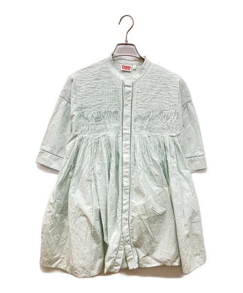 INDIA INDUSTRY（インディアインダストーリー）INDIA INDUSTRY (インディアインダストーリー) ピンタックシャツ グリーン サイズ:1の古着・服飾アイテム