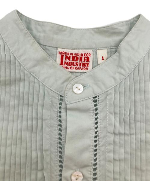 INDIA INDUSTRY（インディアインダストーリー）INDIA INDUSTRY (インディアインダストーリー) ピンタックシャツ グリーン サイズ:1の古着・服飾アイテム