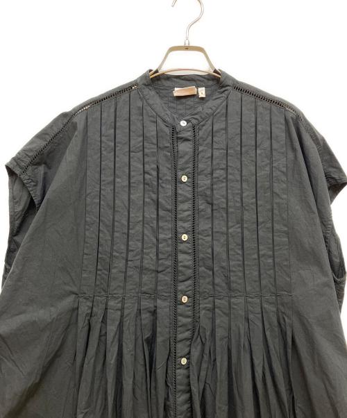 INDIA INDUSTRY（インディアインダストーリー）INDIA INDUSTRY (インディアインダストーリー) ピンタックシャツワンピース ブラック サイズ:SIZE 1の古着・服飾アイテム