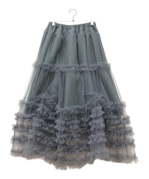 rosy monster（ロージーモンスター）rosy monster (ロージーモンスター) kushu kushu tulle skirt グレー サイズ:Fの古着・服飾アイテム
