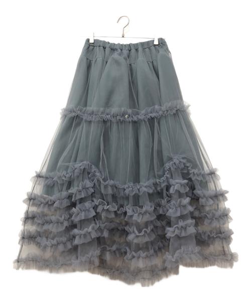 rosy monster（ロージーモンスター）rosy monster (ロージーモンスター) kushu kushu tulle skirt グレー サイズ:Fの古着・服飾アイテム