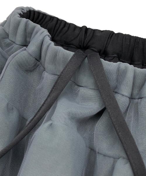 rosy monster（ロージーモンスター）rosy monster (ロージーモンスター) kushu kushu tulle skirt グレー サイズ:Fの古着・服飾アイテム