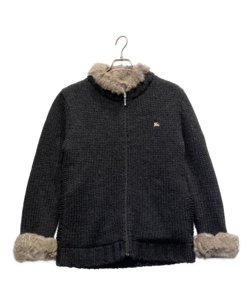 BURBERRY BLACK LABEL（バーバリーブラックレーベル）BURBERRY BLACK LABEL (バーバリーブラックレーベル) ニットジャケット ブラック サイズ:２の古着・服飾アイテム
