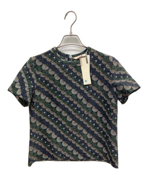 BACCA（バッカ）BACCA (バッカ) スケールプリント ラメカットソー グリーン サイズ:36 未使用品の古着・服飾アイテム