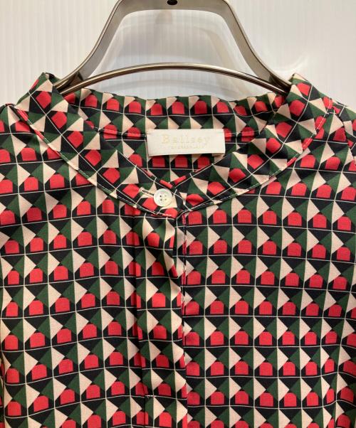 BALLSEY（ボールジィ）BALLSEY (ボールジィ) ジオメトリックプリント バンドカラーワンピース ピンク サイズ:34の古着・服飾アイテム
