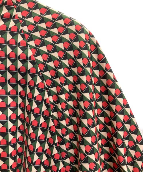 BALLSEY（ボールジィ）BALLSEY (ボールジィ) ジオメトリックプリント バンドカラーワンピース ピンク サイズ:34の古着・服飾アイテム