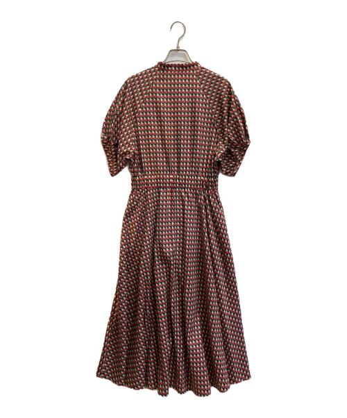 BALLSEY（ボールジィ）BALLSEY (ボールジィ) ジオメトリックプリント バンドカラーワンピース ピンク サイズ:34の古着・服飾アイテム