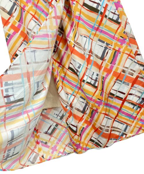 BALLSEY（ボールジィ）BALLSEY (ボールジィ) プラッドペイントプリント イージーラップスカート ベージュ サイズ:36の古着・服飾アイテム