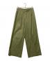 TOMORROW LAND collection（トゥモローランドコレクション）の古着「コットンギャバジン タックワイドパンツ」｜オリーブ