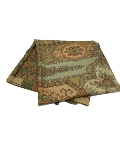 ETRO（エトロ）ETRO (エトロ) ウールシルク大判スカーフ カーキの古着・服飾アイテム