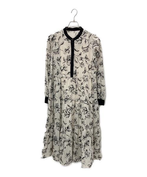 Diagram（ダイアグラム）Diagram (ダイアグラム) フロッキーフラワープリントワンピース ホワイト サイズ:36の古着・服飾アイテム