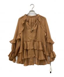 Diagram（ダイアグラム）の古着「シフォンフレアブラウス」｜ブラウン