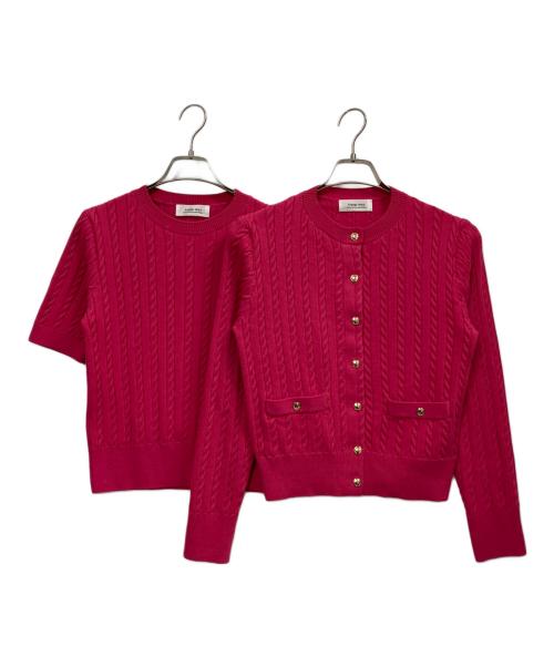 ARPEGE STORY（アルページュストーリー）ARPEGE STORY (アルページュストーリー) ケーブルアンサンブル ショッキングピンク サイズ:2の古着・服飾アイテム