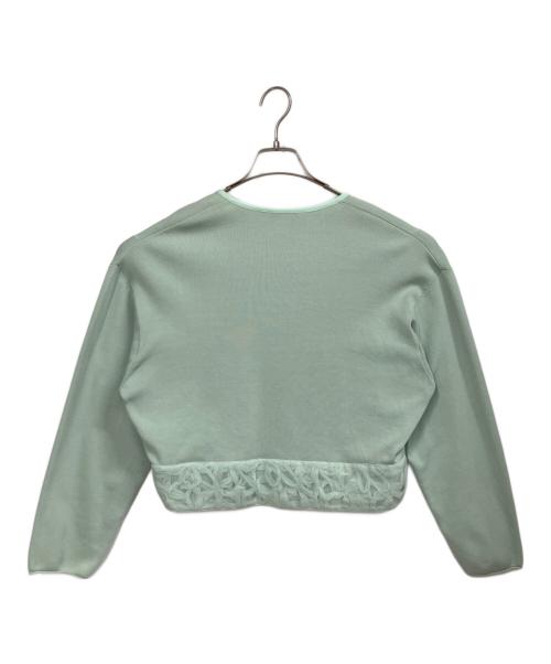 BALLSEY（ボールジィ）BALLSEY (ボールジィ) マテリアルコンビ クルーネックカーディガン ライトグリーン サイズ:Sの古着・服飾アイテム