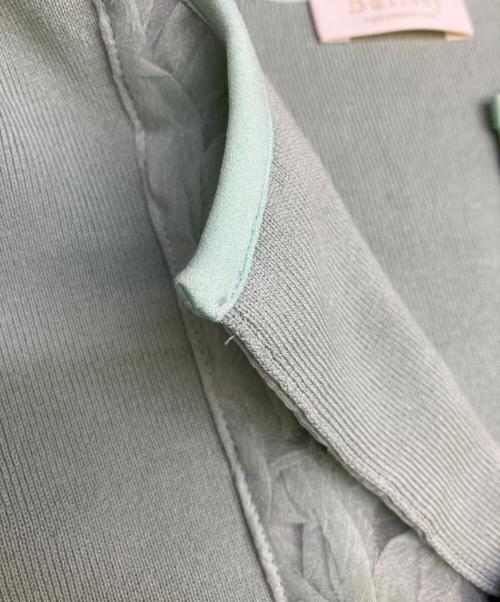 BALLSEY（ボールジィ）BALLSEY (ボールジィ) マテリアルコンビ クルーネックカーディガン ライトグリーン サイズ:Sの古着・服飾アイテム