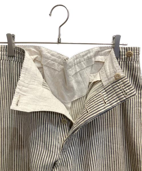 MAATEE&SONS（マーティーアンドサンズ）MAATEE&SONS (マーティーアンドサンズ) FRENCH WORK PANTS 強撚ヒッコリー アイボリー×グレー サイズ:3の古着・服飾アイテム