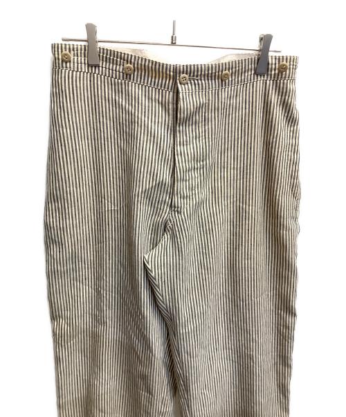 MAATEE&SONS（マーティーアンドサンズ）MAATEE&SONS (マーティーアンドサンズ) FRENCH WORK PANTS 強撚ヒッコリー アイボリー×グレー サイズ:3の古着・服飾アイテム