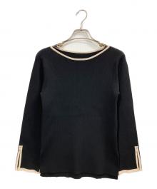JUSGLITTY（ジャスグリッティー）の古着「シンプルボートリブニット」｜ブラック