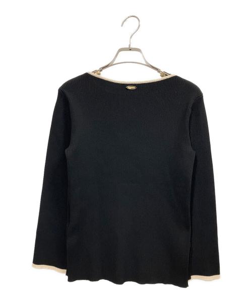 JUSGLITTY（ジャスグリッティー）JUSGLITTY (ジャスグリッティー) シンプルボートリブニット ブラック サイズ:2の古着・服飾アイテム