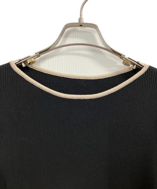 JUSGLITTY（ジャスグリッティー）JUSGLITTY (ジャスグリッティー) シンプルボートリブニット ブラック サイズ:2の古着・服飾アイテム