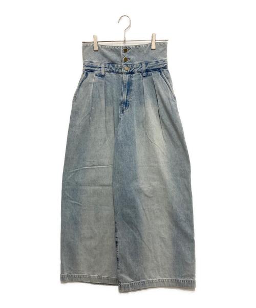 La boutique BonBon（ラブティックボンボン）La boutique BonBon (ラブティックボンボン) ハイウエストバギーデニムパンツ サックスブルー サイズ:38の古着・服飾アイテム