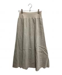 BEARDSLEY（ビアズリー）の古着「ウエスト切替リネンフレアスカート」｜ナチュラル