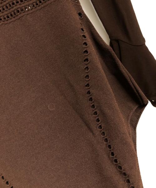 FETICO（フェティコ）FETICO (フェティコ) MESH KNIT SHAPED-NECK BODYSUIT ブラウン サイズ:1の古着・服飾アイテム