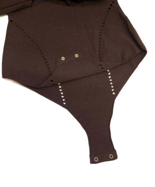 FETICO（フェティコ）FETICO (フェティコ) MESH KNIT SHAPED-NECK BODYSUIT ブラウン サイズ:1の古着・服飾アイテム