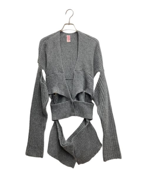 FETICO（フェティコ）FETICO (フェティコ) STUDIOUS (ステュディオス) 別注バンデージニットカーディガン グレー サイズ:Freeの古着・服飾アイテム