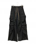 mnmlミニマル）の古着「rave double cargo pants」｜ブラック