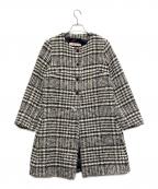 RED VALENTINOレッドヴァレンティノ）の古着「アルパカ混ノーカラーコート」｜ネイビー