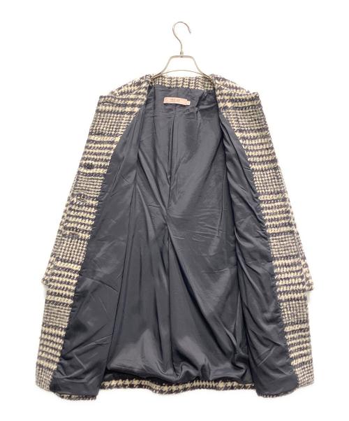 RED VALENTINO（レッドヴァレンティノ）RED VALENTINO (レッドヴァレンティノ) アルパカ混ノーカラーコート ネイビー サイズ:42の古着・服飾アイテム