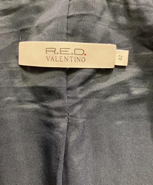 RED VALENTINO（レッドヴァレンティノ）RED VALENTINO (レッドヴァレンティノ) アルパカ混ノーカラーコート ネイビー サイズ:42の古着・服飾アイテム