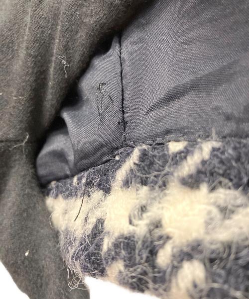 RED VALENTINO（レッドヴァレンティノ）RED VALENTINO (レッドヴァレンティノ) アルパカ混ノーカラーコート ネイビー サイズ:42の古着・服飾アイテム