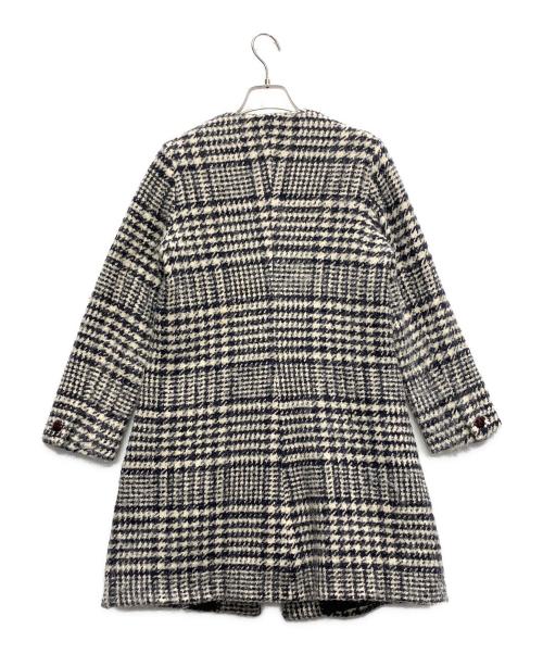 RED VALENTINO（レッドヴァレンティノ）RED VALENTINO (レッドヴァレンティノ) アルパカ混ノーカラーコート ネイビー サイズ:42の古着・服飾アイテム