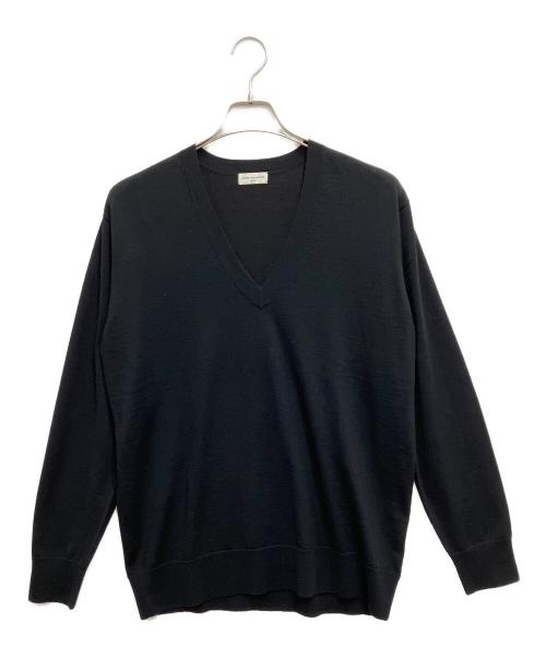 DRIES VAN NOTEN（ドリスヴァンノッテン）DRIES VAN NOTEN (ドリスヴァンノッテン) メリノウール Vネックニット ブラック サイズ:Sの古着・服飾アイテム