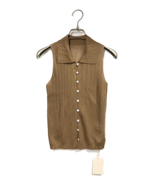 Louren（ローレン）Louren (ローレン) front button sheer knit ベージュ サイズ:FREE 未使用品の古着・服飾アイテム