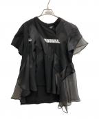 sacaiサカイ）の古着「JERSEY CHIFFON ASYM PULLOVER ジャージーシフォン アシメ プルオーバー」｜ブラック