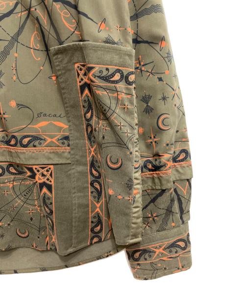 sacai（サカイ）sacai (サカイ) Dr. Woo (ドクターウー) Bandana PRINT SHIRT/総柄シャツ カーキ サイズ:2の古着・服飾アイテム