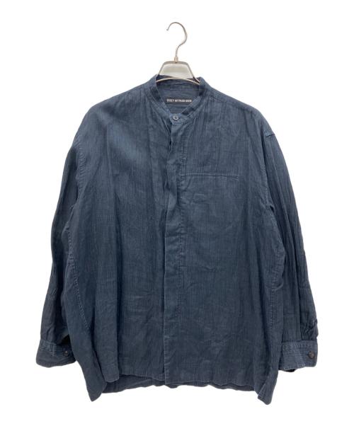 ISSEY MIYAKE MEN（イッセイミヤケメン）ISSEY MIYAKE MEN (イッセイミヤケメン) バンドカラーシャツ ネイビー サイズ:3の古着・服飾アイテム